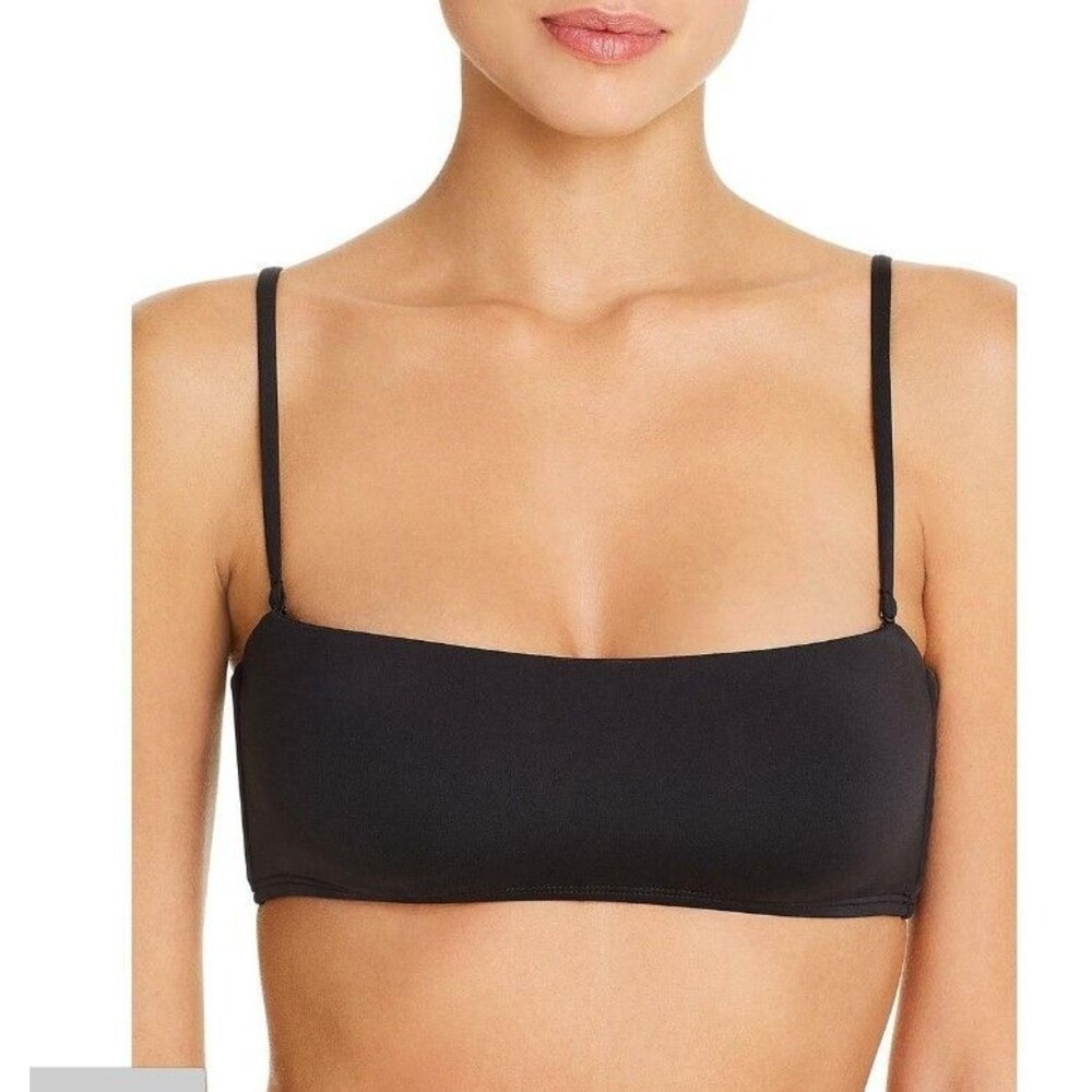 Aqua Womens Strapless Bandeau Beachwear Swim Top Black Size XS   10083